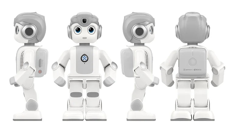 Robot éducatif AlphaMini blanc, IA interactive, apprentissage STEM