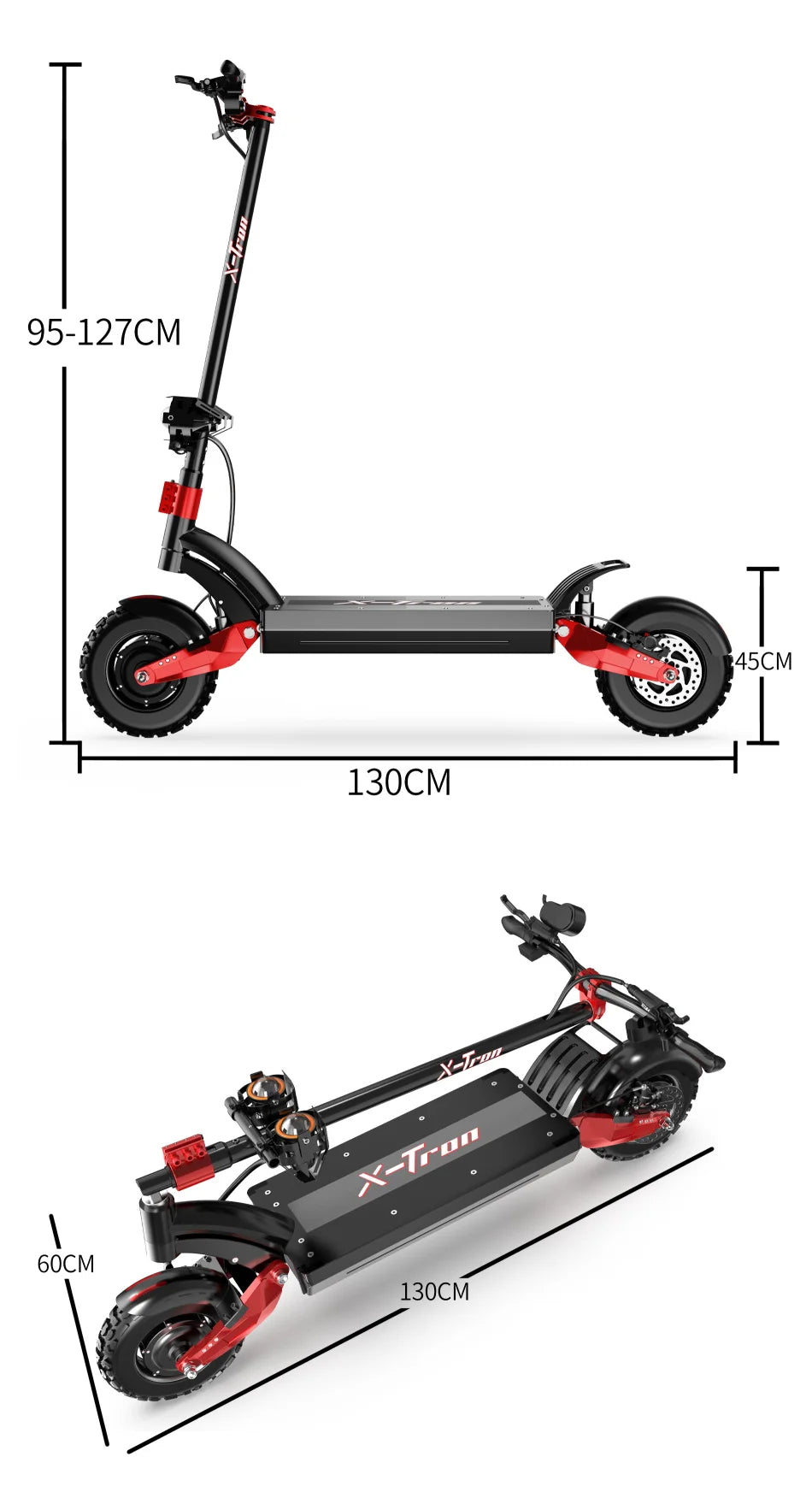 X-Tron X10 2400W Dual Motor Adults Max 65km/h electric scooter distance 90 km 