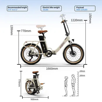 Vélo électrique OT16-2 pliable 48V 250W pour vélo hybride