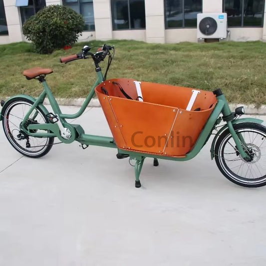 Vélo cargo hollandais 6 vitesses, moteur puissant, charge 300 kg