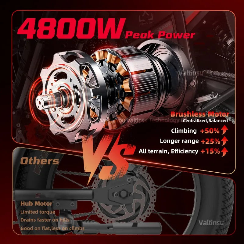 Vélo Électrique Adultes 4000W 50km/h 60V 27AH