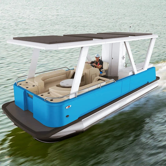Bateau ponton électrique zéro émission 22 pieds – Luxe écologique