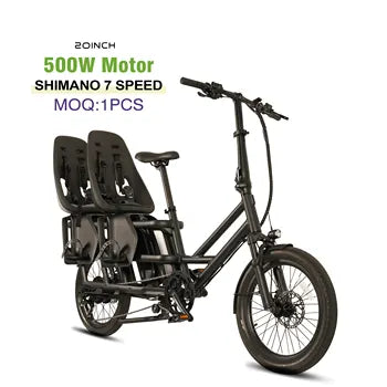 Vélo Electrique Cargo 20 Pouces Avec Remorque Enfant