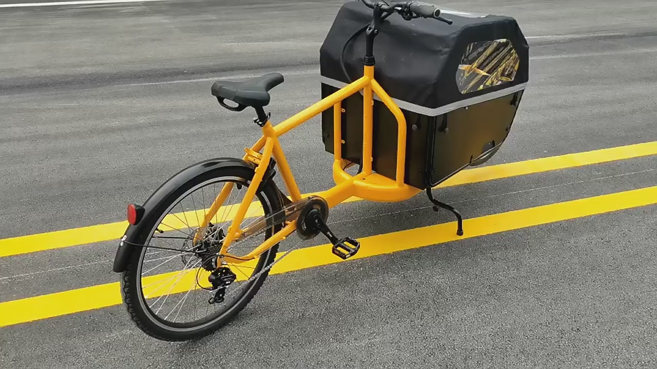 Vélo Cargo Électrique Long John 250W Batterie Lithium 36V 14Ah