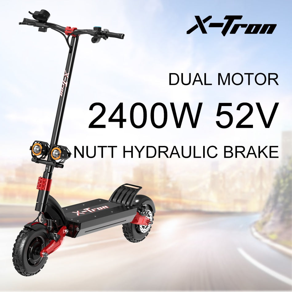 X-Tron X10 2400W Doppelmotor für Erwachsene, max. 65 km/h, Elektroroller, Reichweite 90 km 