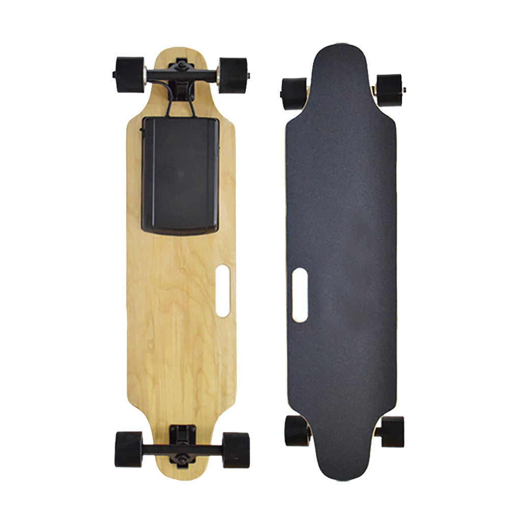 pro deck all terrain electric skateboard 800w dual motor longboard dual motor track in w distance 15 km Max speed 25 km hour Max weight 100 kg charging time 2h 